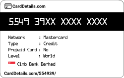 Card Details: 554939