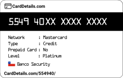 Card Details: 554940