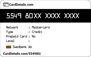 Card Details: 554980
