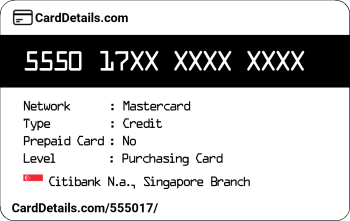 Card Details: 555017