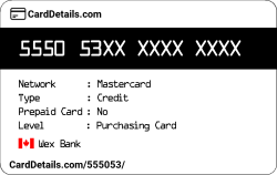Card Details: 555053