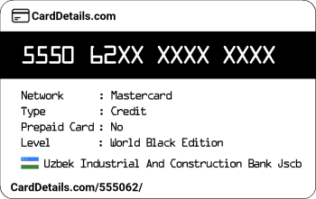 Card Details: 555062
