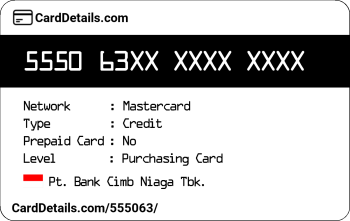 Card Details: 555063