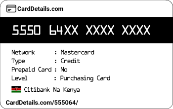 Card Details: 555064