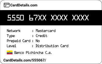 Card Details: 555067