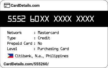 Card Details: 555260
