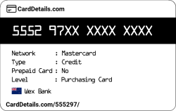 Card Details: 555297