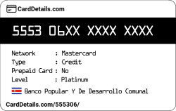 Card Details: 555306