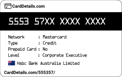 Card Details: 555357