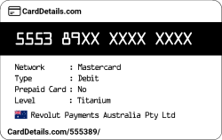 Card Details: 555389