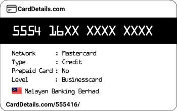 Card Details: 555416