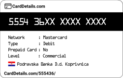 Card Details: 555436