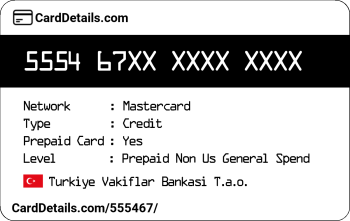Card Details: 555467