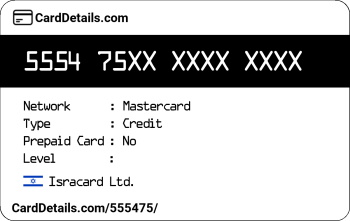 Card Details: 555475