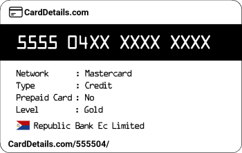 Card Details: 555504