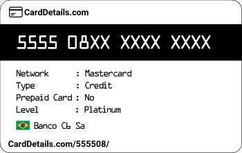Card Details: 555508