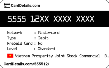 Card Details: 555512