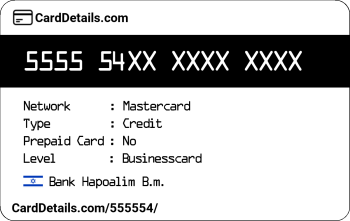 Card Details: 555554