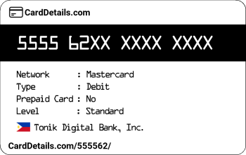Card Details: 555562