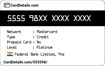 Card Details: 555598