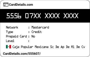 Card Details: 555607