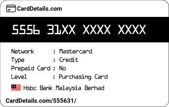 Card Details: 555631
