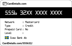 Card Details: 555632