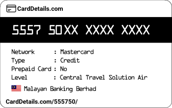 Card Details: 555750