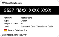 Card Details: 555798