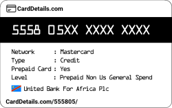 Card Details: 555805