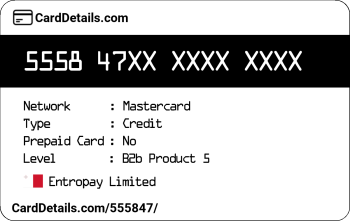 Card Details: 555847