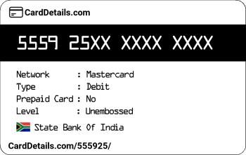 Card Details: 555925