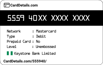 Card Details: 555940