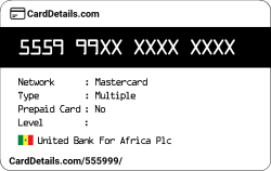 Card Details: 555999