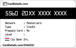 Card Details: 556020