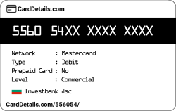 Card Details: 556054