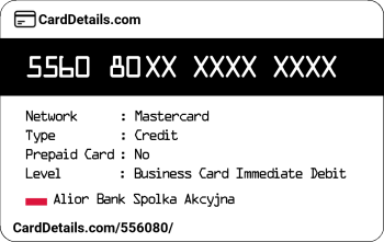 Card Details: 556080