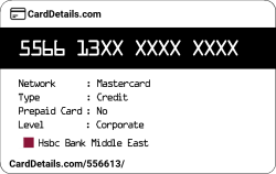 Card Details: 556613