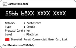 Card Details: 556668