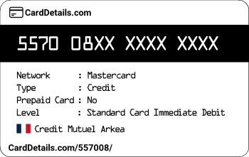 Card Details: 557008
