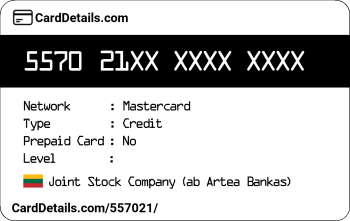 Card Details: 557021