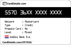 Card Details: 557036