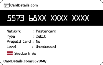 Card Details: 557368
