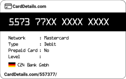 Card Details: 557377