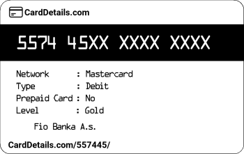 Card Details: 557445