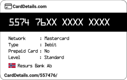 Card Details: 557476