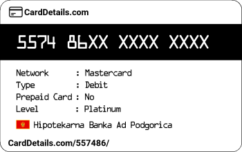 Card Details: 557486
