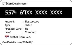 Card Details: 557489
