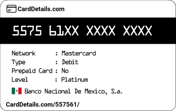 Card Details: 557561