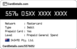 Card Details: 557605